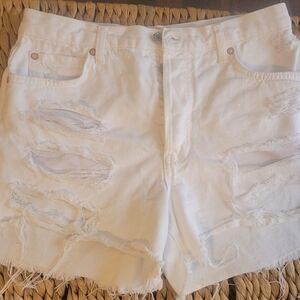 NWOT Free People Maggie Distressed Shorts In Optic White Size 27